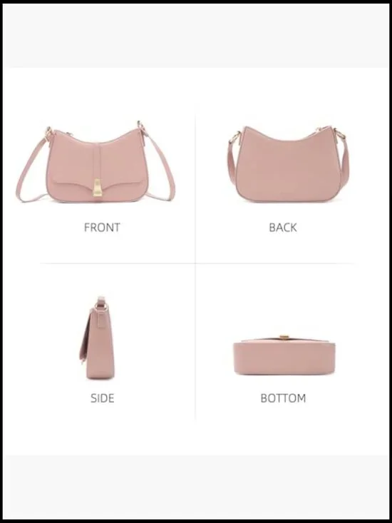 Vintage Retro Vegan Leather Shoulder Bag Quilted Crossbody Clutch Tote - Picture 6 of 7